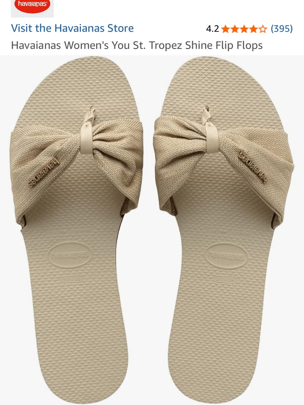 Havaianas Women's Bow Slide Sandals in Beige
